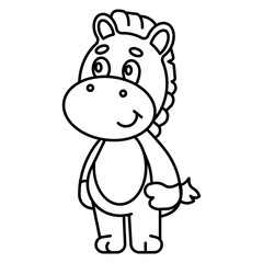 character cartoon zebra with style outline