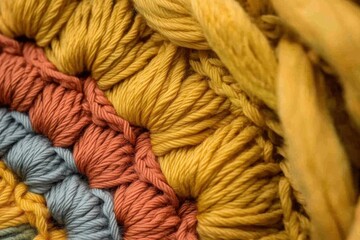 Colorful yarn braided in intricate patterns showcasing craftsmanship and texture