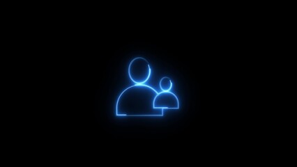neon double person user, group Profile Users icon 