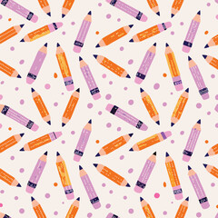 Seamless Pastel Pencil White Pattern