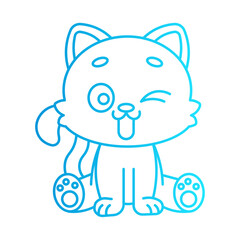character cartoon cat with style gradient