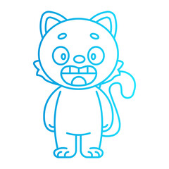 character cartoon cat with style gradient