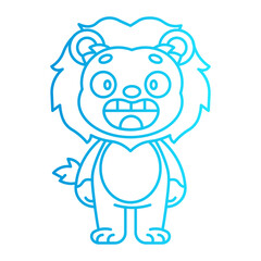 character cartoon lion with style gradient