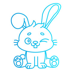 character cartoon rabbit with style gradient