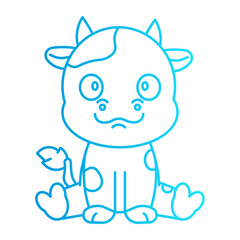 character cartoon cow with style gradient
