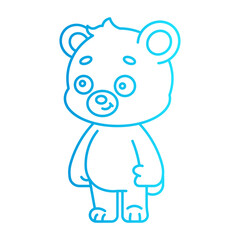 character cartoon bear with style gradient