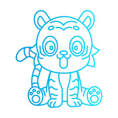 character cartoon tiger with style gradient