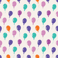 Seamless Pastel Balloon Playful Pattern