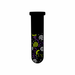 creative Silhouette Test Tube Icon Vector Illustration 