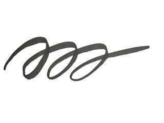 Naklejka premium Brush-style horizontal calligraphy stroke with multiple looping curls isolated on transparent background
