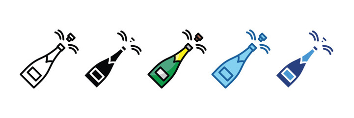 Champagne Bottle  Icon Element For Design