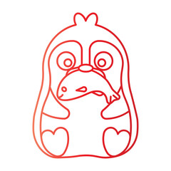 Obraz premium penguin gradient character cartoon