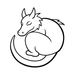 Dragon Curled Like Puppy