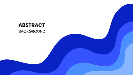 Blue ocean wave layer vector illustration abstract background. Can be used for presentation template, card, poster and banner.