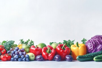 Fruit composition with bananas on the left side
