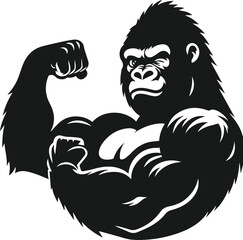 Gorilla lifting weight silhouette