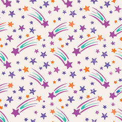 Obraz premium Seamless Pastel Star Glow Pattern