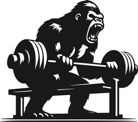 Gorilla lifting weight silhouette