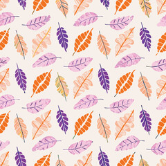 Seamless Pastel Leaf Pink Pattern