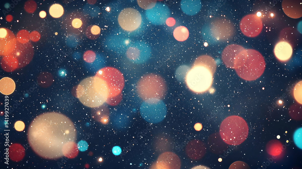 Poster abstract bokeh background with multicolored lights