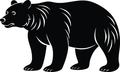 Cute Polar Bear Head Icons in Christmas Hats, Vector Silhouette Set, Happy Cartoon Polar Bear Faces with Holiday Hats, angry Silhouette Vector, Christmas Polar Bear Head Clipart Set, Cute Winter icon.