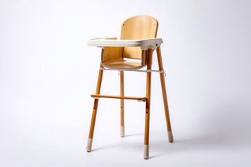 Elevated wooden high chair for little ones.
