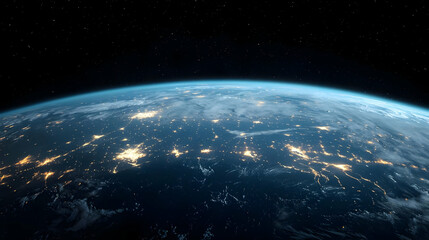 Obraz premium Earth At Night From Space
