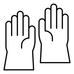 Protective gloves pair thin line icon, labor protection, work safety concept. Vector graphics. Workwear clothes sign on white background, linear style for mobile or design.