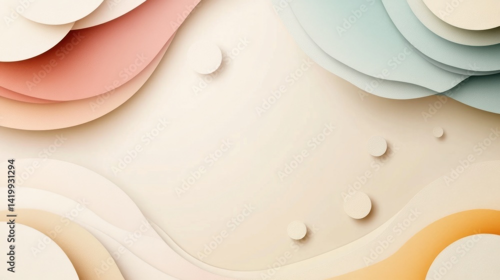 Fototapete abstract background with soft ecru tones dotted design and eggshell paper texture