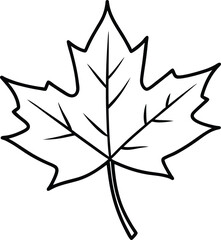 Line art Leaf black and white 