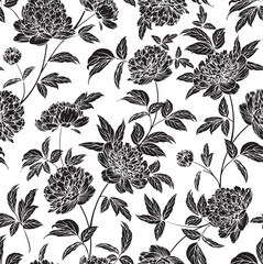 Seamless flower pattern. Textile print and hand flower pattern design  on the dark blue background. Seamless pattern design for textile. For textile and fashion. Hand flower pattern design. 