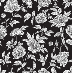 Seamless flower pattern. Textile print and hand flower pattern design  on the dark blue background. Seamless pattern design for textile. For textile and fashion. Hand flower pattern design. 