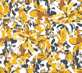 Naklejka premium Seamless flower pattern. Textile print and hand flower pattern design on the dark blue background. Seamless pattern design for textile. For textile and fashion. Hand flower pattern design. 