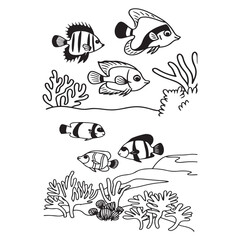 Obraz premium Fish silhouette icon design 