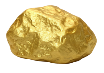 Shiny golden rock with a textured surface, glistening against a black background, representing wealth and natural beauty.