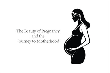 Beautiful Expecting Mother Silhouette &ndash; Pregnancy Vector Art