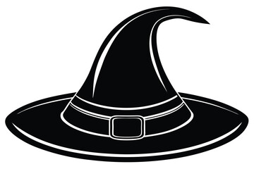 Wizard spooky hats set. Halloween witch hats, Halloween party costume elements flat vector illustrations set.