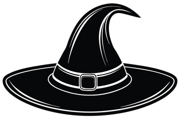 Wizard spooky hats set. Halloween witch hats, Halloween party costume elements flat vector illustrations set.