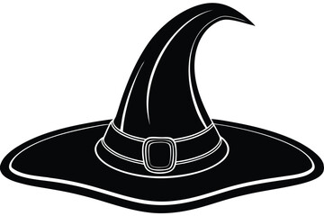 Wizard spooky hats set. Halloween witch hats, Halloween party costume elements flat vector illustrations set.