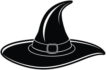 Wizard spooky hats set. Halloween witch hats, Halloween party costume elements flat vector illustrations set.