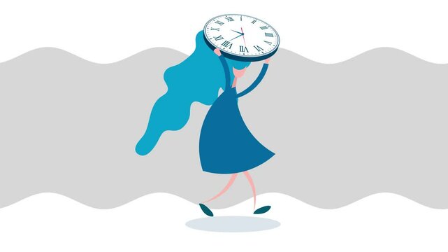 video, 4k, illustrazione, figura, disegno, ragazza, donna, appuntamento,  tempo