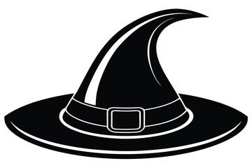 Wizard spooky hats set. Halloween witch hats, Halloween party costume elements flat vector illustrations set.