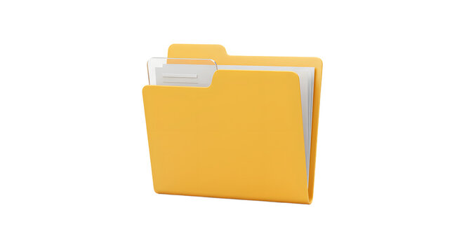 Yellow File Folder with Documents Organization Icon