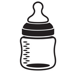 Fototapeta premium baby bottles vector silhouettes