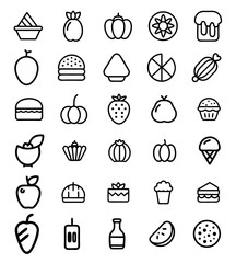 set of icons for food