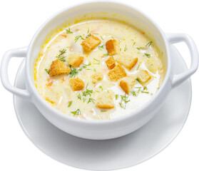 cheese soup with croutons