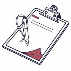 Minimalist Clipboard With Pen And Note Vector Illustration For Business Solutions