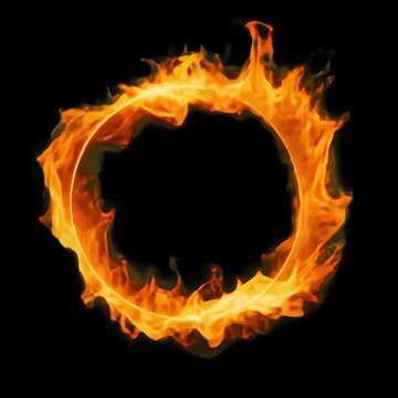 Fiery orb with swirling flames animation isolated asset, transparent 4K video, alpha channel, ProRes 4444