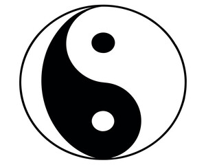 Classic Yin and Yang Symbol Vector for Balance and Harmony.