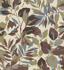 Neutral Colour Abstract Floral seamless pattern design for fashion textiles, graphics, backgrounds and crafts